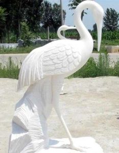 Marble Crane Statue