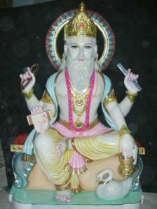 Marble Lord Vishwakarma Statue