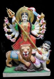 Marble Mahishasura Mardini Statue