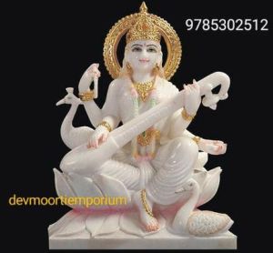 Marble Saraswati Mata Statue