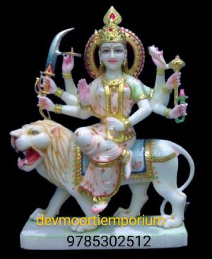 Marble Sherawali Mata Statue
