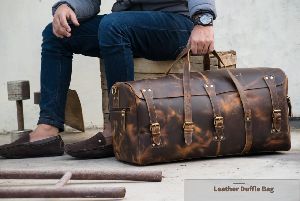 Hard Wax Leather Duffle Bag