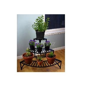 Folding Corner Three Layer Metal Plant Stand