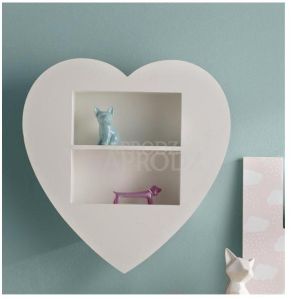 MDF Heart Shape Wooden Wall Shelves