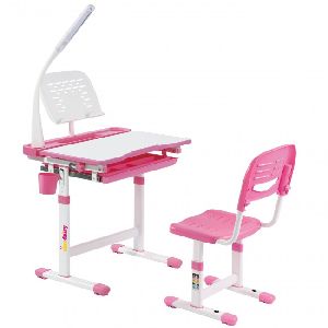 Kids Height Adjustable Study Table and Chair Set With LAMP