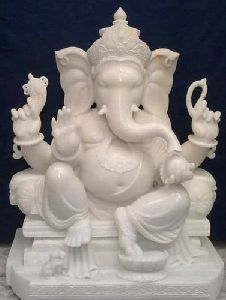 24 Inch Marble Lord Ganesha Statue