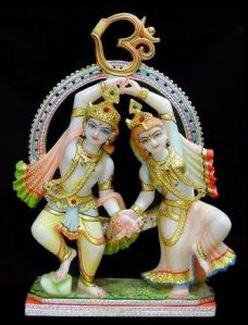 Marble Dancing Krishna Radha Statue