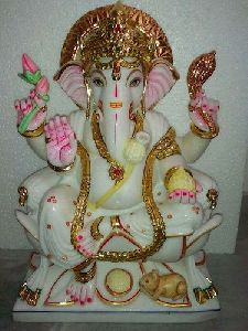 Marble Sitting Lord Ganesha Statue