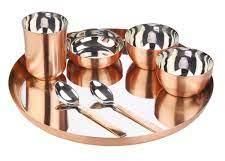 Copper Maharaja Thali 7 Pc Set