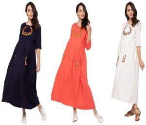 women rayon embroidery maternity dress