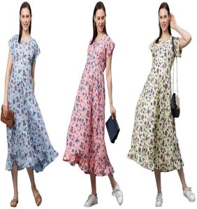 women rayon floral print maternity dress