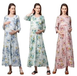 MomToBe Women's Rayon Maternity Dress