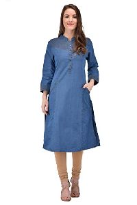 Ladies Denim Kurtis