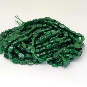 Flat Oval Glass Beads