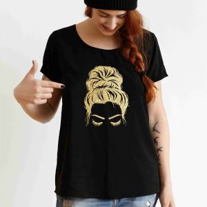 Ladies Golden Vinyl Girl Printed T-shirt