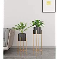 Metal plant Stand Set Of 2 Black