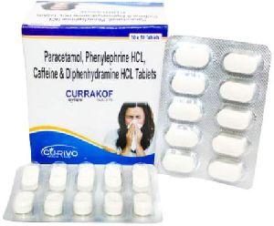 Paracetamol,Phenylepherine HCL,Caffeine Diphenhydramine HCL Tablets
