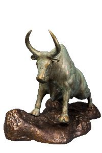 Brass antique bull statue