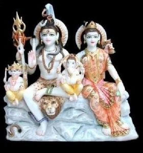 2.5 Feet Marble Shiv Parivar Statue