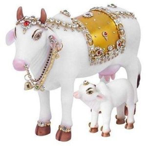 Kamdhenu Cow Calf Statue