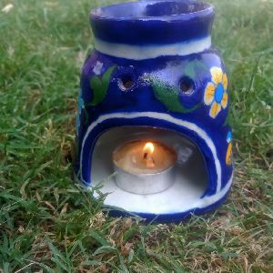 blue pottery t-light candle DTLC-004