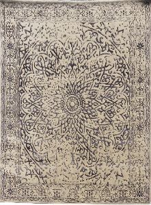 Handknotted bamboo silk rug