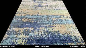 Wool and silk Handknotted Rug D1