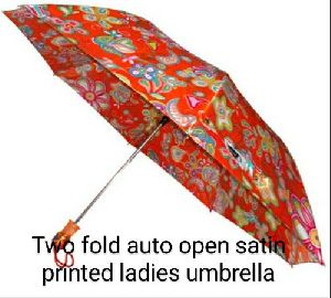 Two Fold Auto Open Ladies Printed Umbrella
