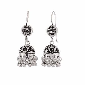 Antique Oxidised Silver Jhumkis