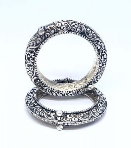 Antique Silver Oxidized Bangles