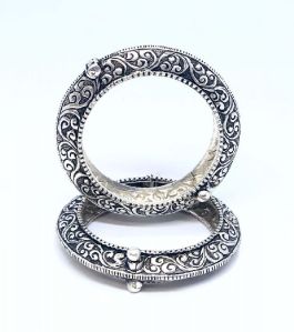 Antique Silver Oxidized Designer Bangles