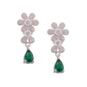 CZ Flower Hanging Earring