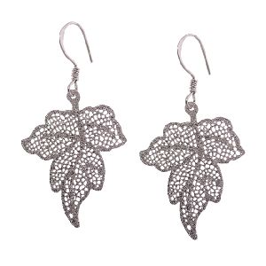 CZ Leaf Earrings