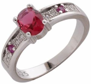 CZ Red Stone Ring