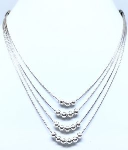 Multiple Lining Silver Necklace