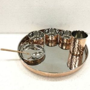 Hammered Copper Thali Set