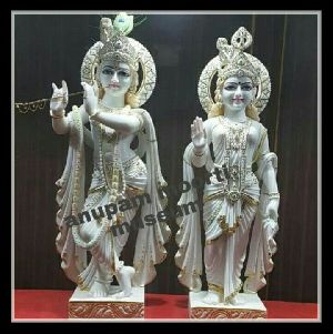 Radha Krishna Marble Statue