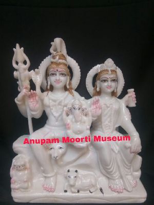 Shiv Parvati Marble Statue