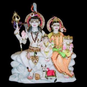 Shiv Parvati Marble Statue
