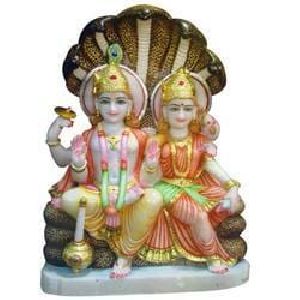 Sitting Lakshmi Narayan marble statue