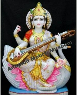 Saraswati Mata marble statue
