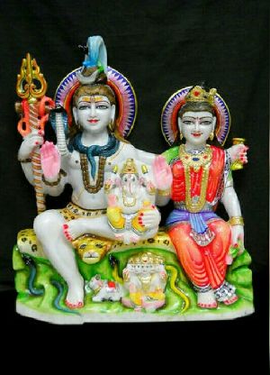 Shiv Parvati Marble Statue