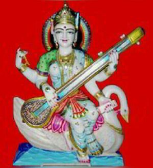 Saraswati Mata marble statue
