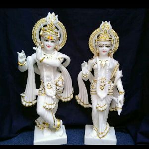 Radha Krishna Marble Statue