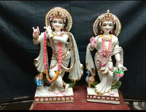 Radha Krishna Marble Statue