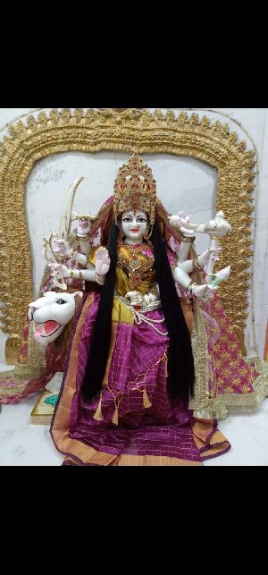 White Durga Mata Marble Statue
