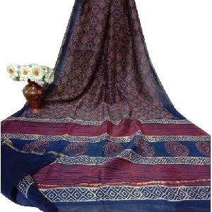 Block Chanderi Silk Saree