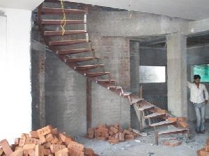 Residential Polished Mild Steel Staircase