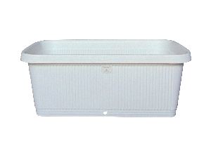 Self Watering Wide Panel Planter in Supreme White