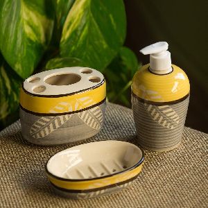 Printed Ceramic Bathroom Set